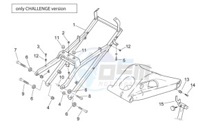 RS 250 drawing Saddle supp. Swing arm-Chall.Vers