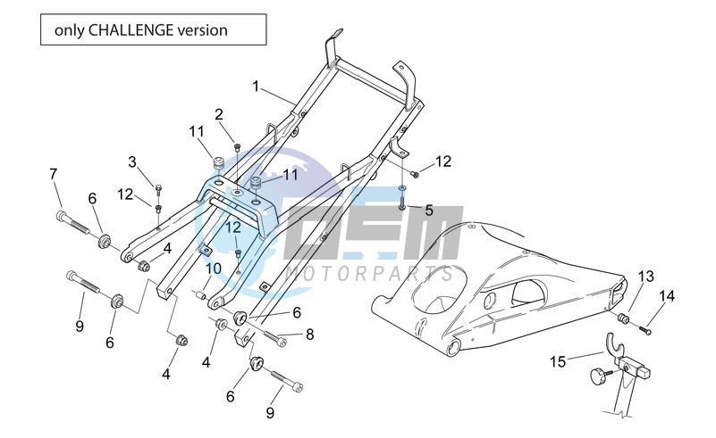 Saddle supp. Swing arm-Chall.Vers