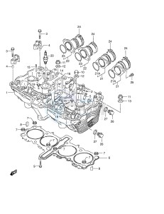 GSF1200 (E2) Bandit drawing CYLINDER HEAD