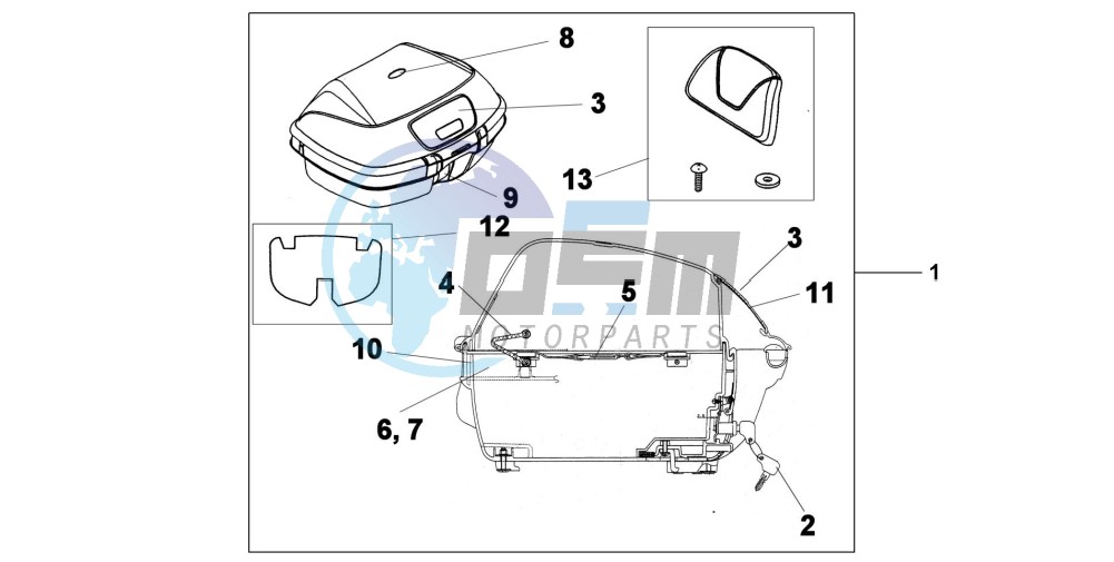 TOP BOX 45L CHEVALIER SILVER METALLIC