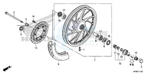 GLR1251WHF CB125F UK - (E) drawing FRONT WHEEL