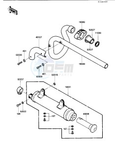 KLT 200 C [KLT200] (C2) | DIFFIRENTIAL AXLE [KLT200] drawing MUFFLER -- 84 KLT200-C2- -