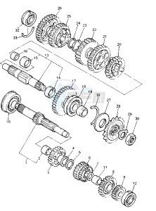 YZF R 750 drawing TRANSMISSION