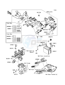 Z1000SX ABS ZX1000HCF FR GB XX (EU ME A(FRICA) drawing Chassis Electrical Equipment