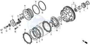 CB600F2 CB600S drawing CLUTCH