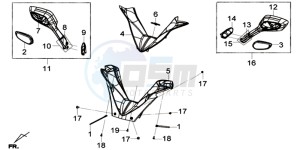 GTS 125I EURO4 LONG VISOR L7 drawing COVERS HANDLEBAR - MIRRORS L/R