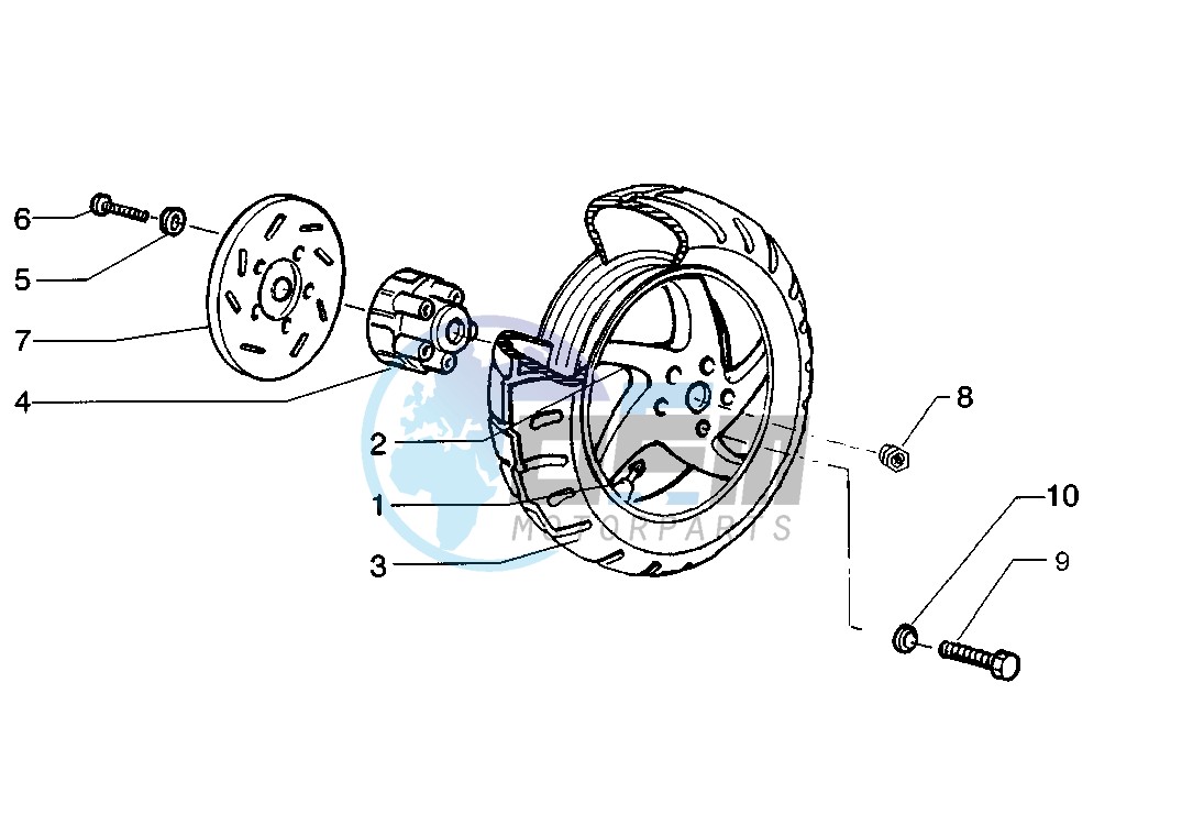 Rear wheel disc brake