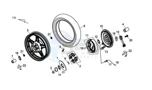 WOLF CARBURATED 125 drawing REAR WHEEL