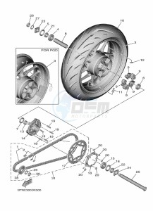 MT-09 MTN890 (B7NV) drawing REAR WHEEL