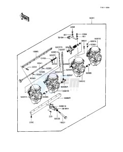 KZ 1000 R [EDDIE LAWSON REPLICA] (R1-R2) [EDDIE LAWSON REPLICA] drawing CARBURETOR ASSY -- KZ1000-R1- -