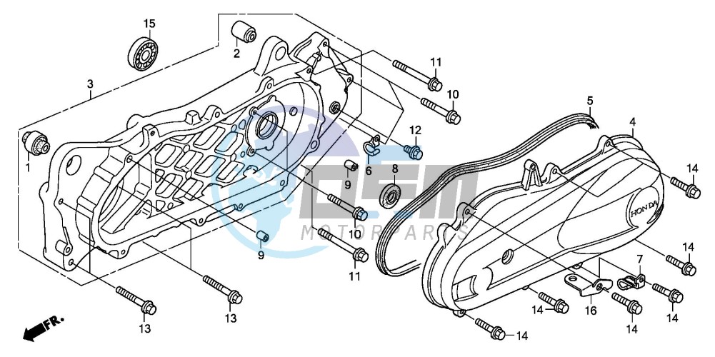 SWINGARM/ LEFT CRANKCASE COVER