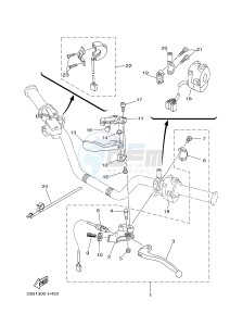 YFM250R RAPTOR 250 (33B8) drawing HANDLE SWITCH & LEVER