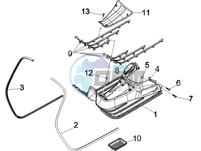 Central cover - Footrests