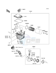 KFX450R KSF450BDF EU drawing Air Cleaner