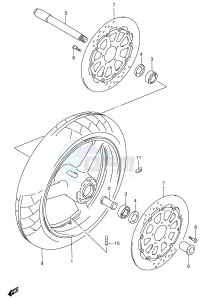 GSX-R750 (E2) drawing FRONT WHEEL (MODEL T V)