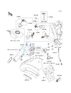 VN 900 C [VULCAN 900 CUSTOM] (7F-9FA) C7F drawing IGNITION SWITCH_LOCKS_REFLECTORS