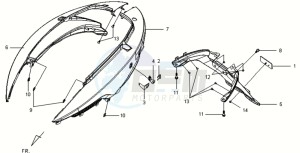 VS 125 drawing COWLING / REAR MUDGUARD