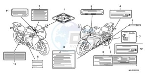 CBR1000RA9 France - (F / ABS CMF HRC MKH) drawing CAUTION LABEL (1)