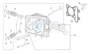 Scarabeo 50 4T E2 drawing Cylinder head - valves