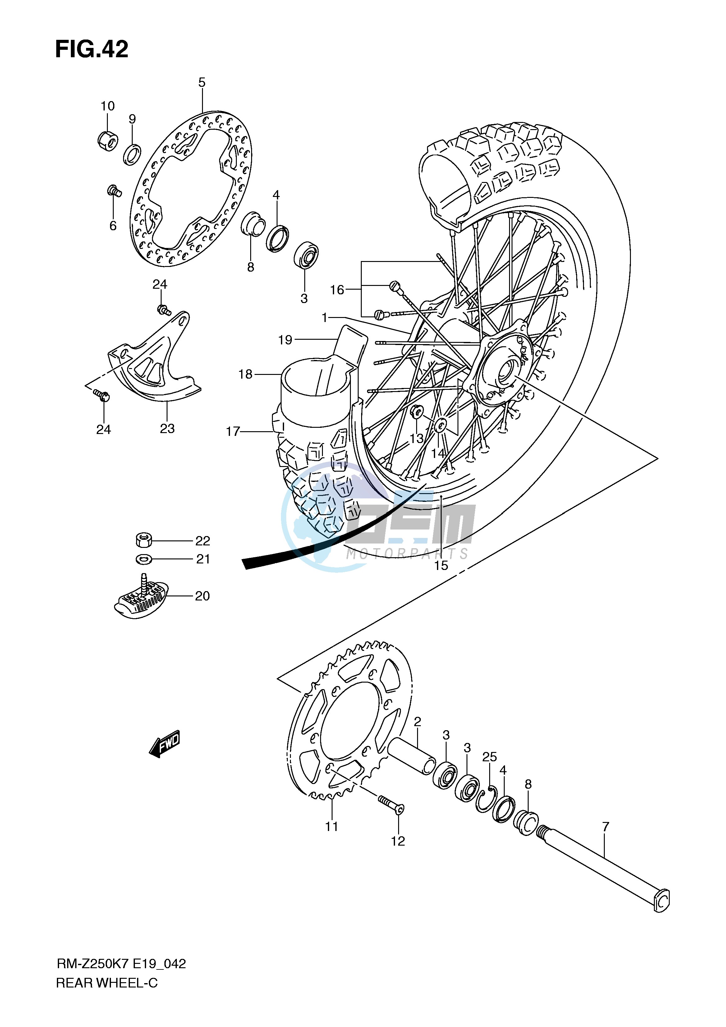 REAR WHEEL (MODEL K7)