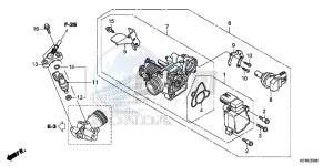 SH125ASE SH125AS UK - (E) drawing THROTTLE BODY/FUEL INJECTOR