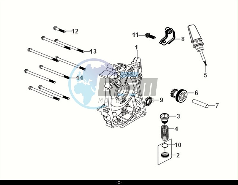 R. CRANK CASE COVER