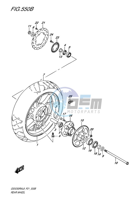 REAR WHEEL (GW250RAZL8 P21)