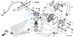 VFR1200FF VFR1200F UK - (E) drawing WATER PUMP