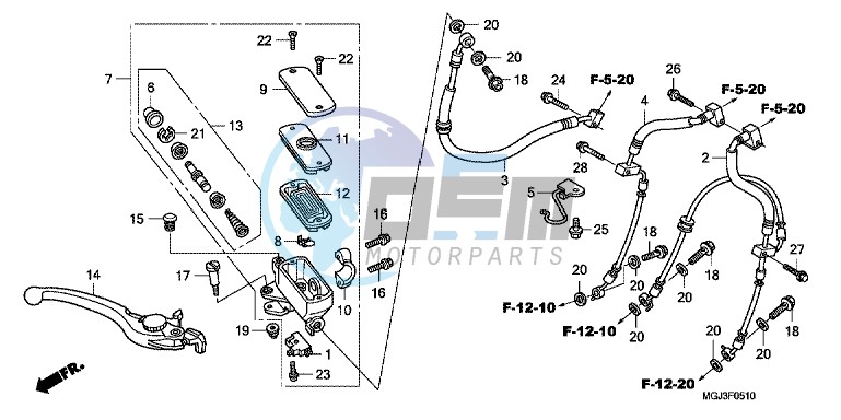 FR.BRAKE MASTER CYLINDER (CBF1000FA/ FS/ FT)