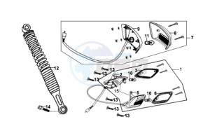 FIDDLE II 50 25KMH OLD ENGINE drawing TAIL LIGHT - REAR SUSPENSION