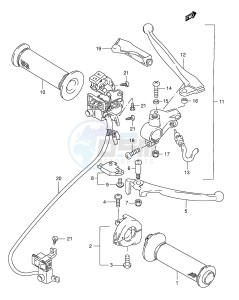 AN125 (E2) Burgman drawing HANDLE LEVER