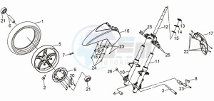 CITYCOM 125 drawing FRONT WHEEL / FRONT FORK/ FRONT FENDER