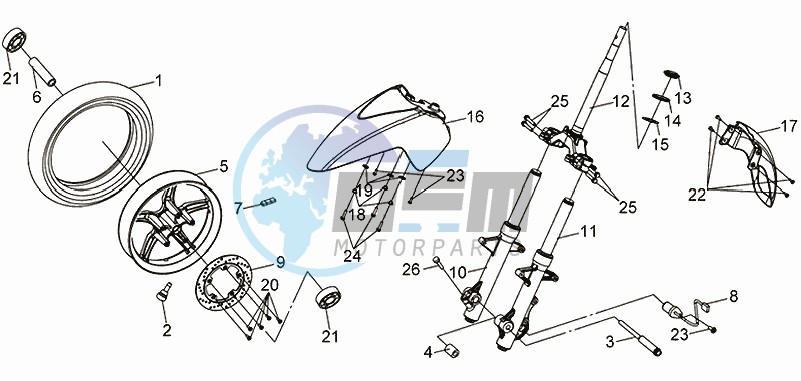 FRONT WHEEL / FRONT FORK/ FRONT FENDER