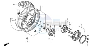 CB500 drawing REAR WHEEL