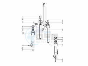 Beverly 300 RST 4T 4V ie E3 drawing Fork's components (Kayaba)