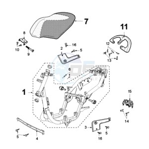 VIVA 3 L 50 2T SPORTLINE drawing FRAME AND SADDLE