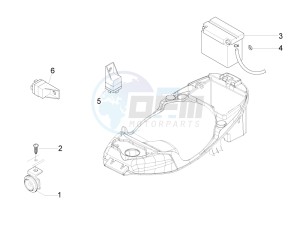 LX 150 4T ie E3 Vietnam drawing Control switches - Battery - Horn