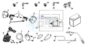 QUADRAIDER 600 drawing INDICATORS / STARTER / BATTERY