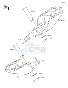 KX85 KX85CJF EU drawing Footrests