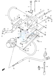 SV650S (E2) drawing CARBURETOR FITTINGS