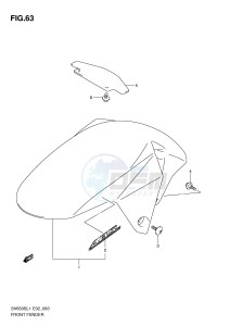 SV650S (E2) drawing FRONT FENDER (SV650SAL1 E24)