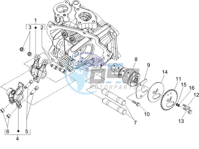 Camshaft - Rocking levers support unit