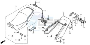 CB1300F1 CB1300SUPER FOUR drawing SEAT/REAR COWL