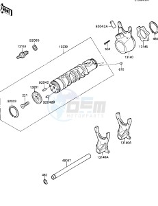 ZX 600 [NINJA 600R] (C3-C7) [NINJA 600R] drawing GEAR CHANGE DRUM_SHIFT FORK-- S- -