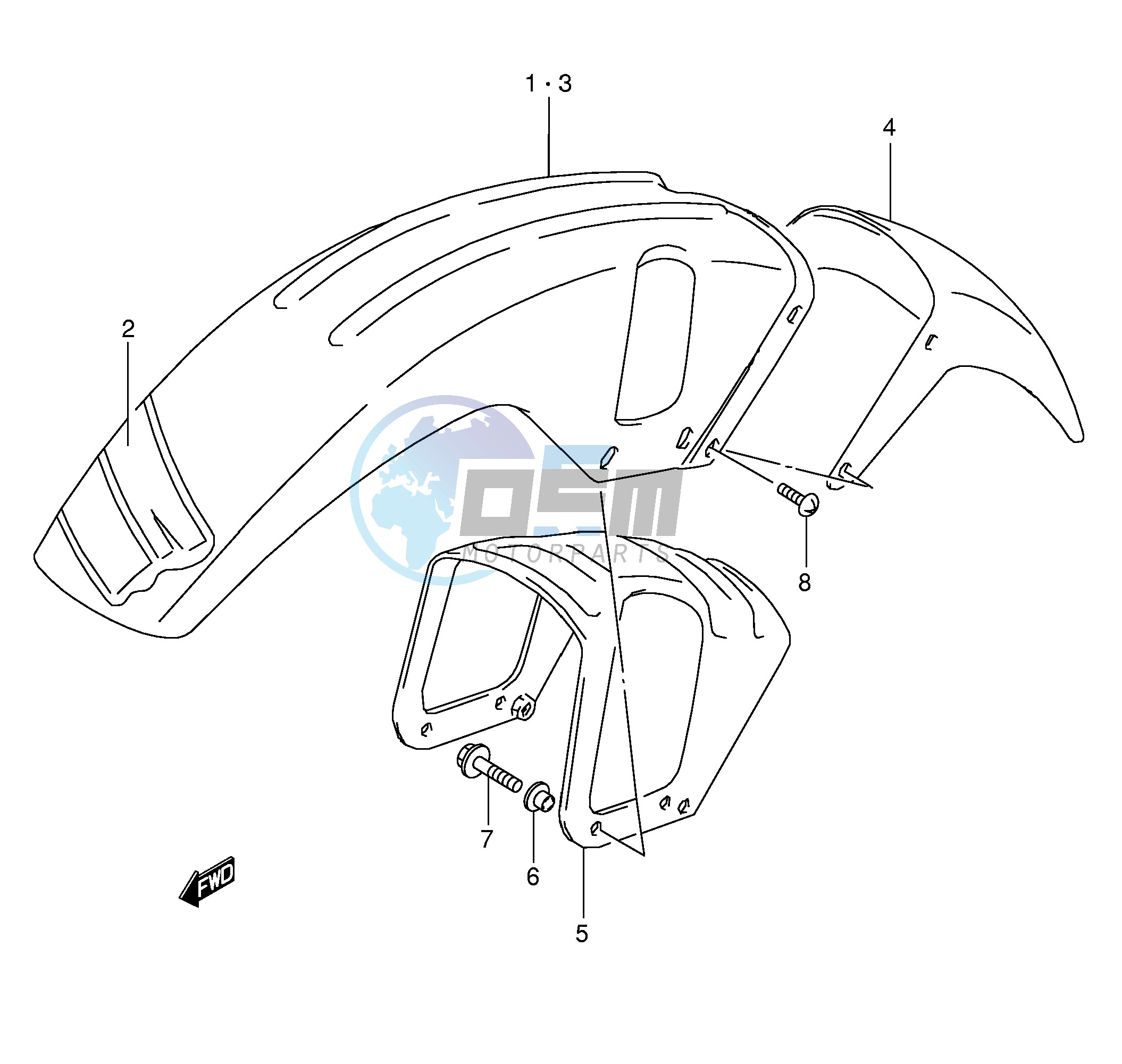 FRONT FENDER (MODEL M N P R S)