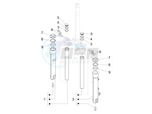 LIBERTY 150 150 IGET 4T 3V IE ABS (NAFTA) drawing Fork's components (Showa)