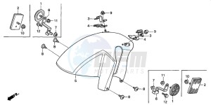 RVF750R drawing FRONT FENDER