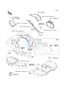 KVF 650 G [BRUTE FORCE 650 4X4I HARDWOODS GREEN HD] (G6F-G9F) G8F drawing LABELS