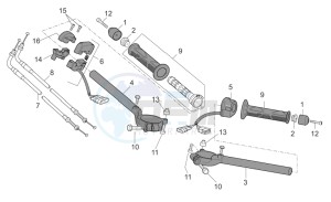 RSV 2 1000 drawing Handlebar - Controls