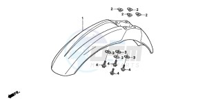 XR400R drawing FRONT FENDER